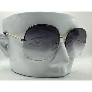 New 1970s Vintage Oversize Sunglasses Large Gold Rimless Brown Fade Lens | #632